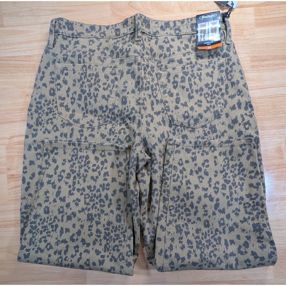 Buffalo Jeans Womens 12 Barrel Leg Leopard Print Tan Brown Animal Print NWT - Picture 8 of 11